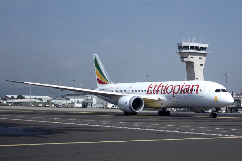 Un avion d'Ethiopian Airlines à l'aéroport d'Addis-Abeba.