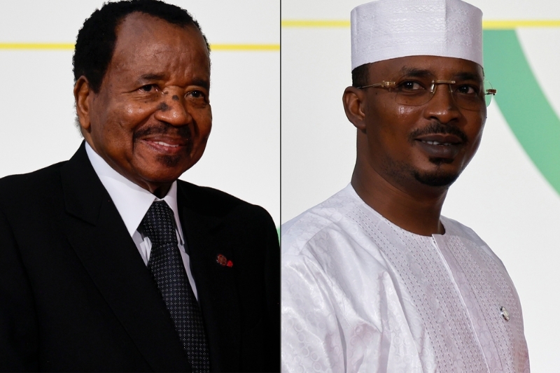 Le président camerounais Paul Biya et son homologue Mahamat Idriss Déby.