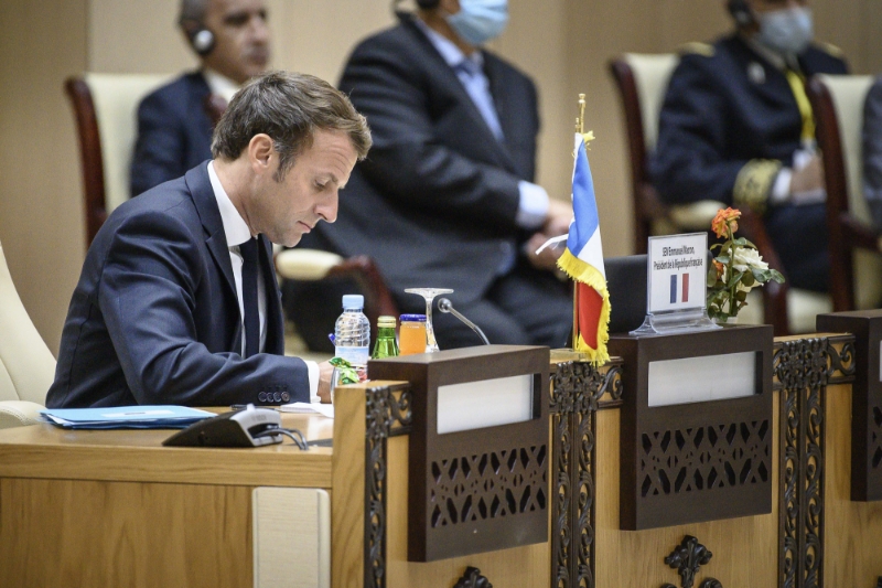 Emmanuel Macron lors de sa visite à Nouakchott le 30 juin.