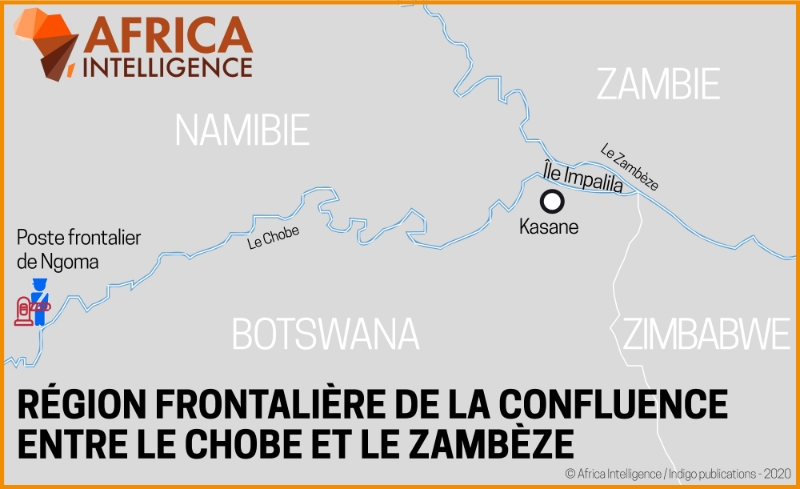 Région frontalière de la confluence entre le Chobe et le Zambèze.