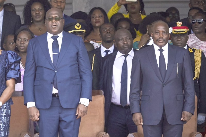 Félix Tshisekedi (à gauche) et Joseph Kabila, lors de leur passation de pouvoir en janvier 2019.