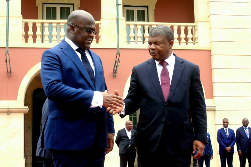 Le président congolais Félix Tshisekedi et son homologue angolais João Lourenço.