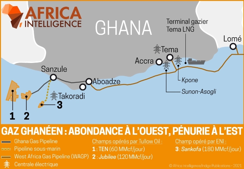 Gaz ghanéen : abondance à l'Ouest, pénurie à l'Est.