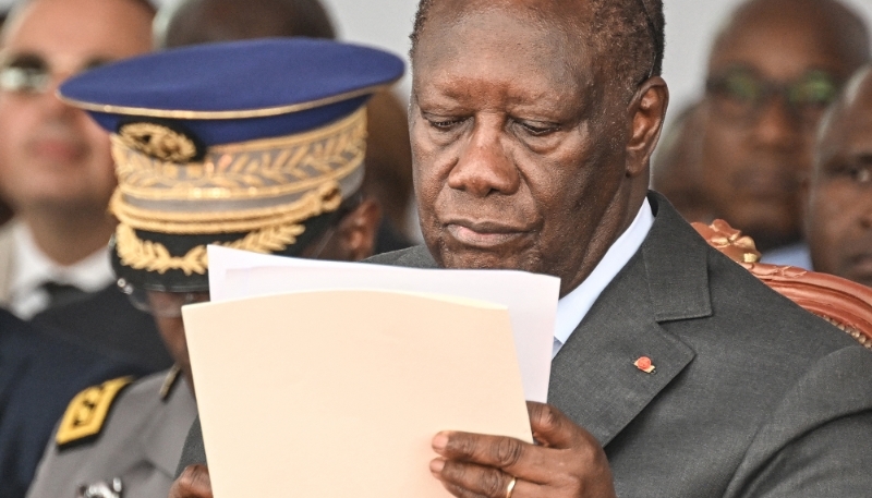 Le président ivoirien Alassane Ouattara, à Abidjan, le 12 août 2023