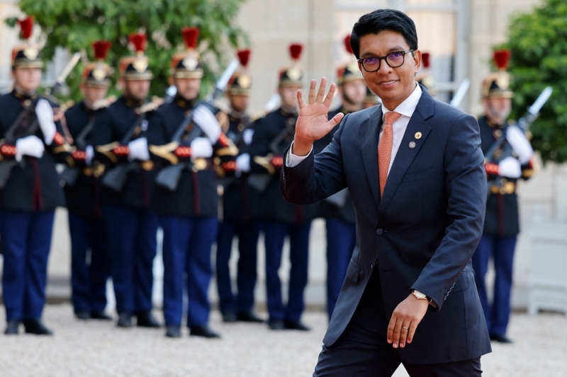 Le président malgache Andry Rajoelina à l'Elysée, à Paris, le 22 juin 2023.