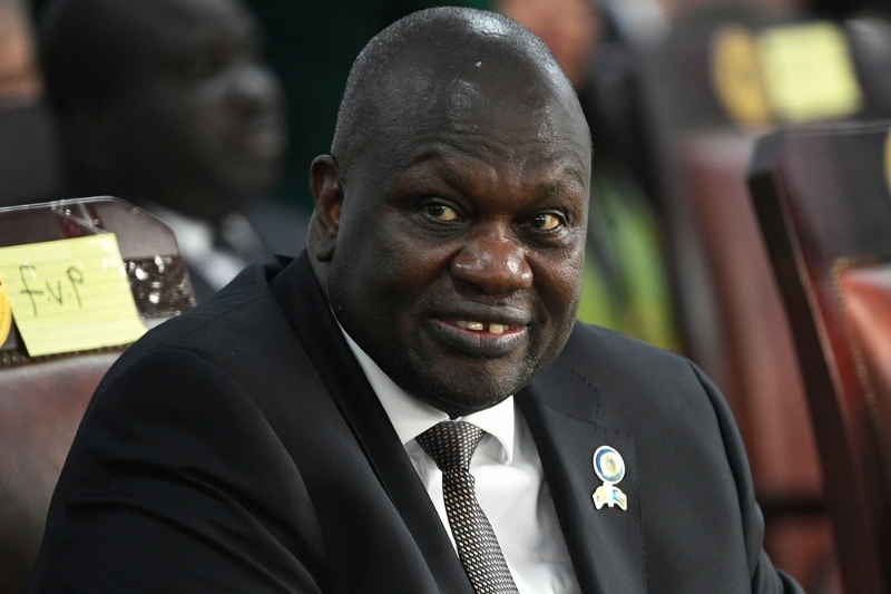 Le premier vice-président sud-soudanais, Riek Machar, à Djouba, le 3 février 2023.