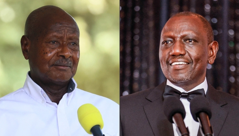 Le président ougandais Yoweri Museveni et son homologue kényan William Ruto.