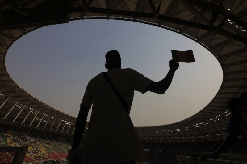Stade d'Olembe, à Yaoundé, le 6 février 2022, lors du match de la finale de la Coupe d'Afrique des nations 2021.
