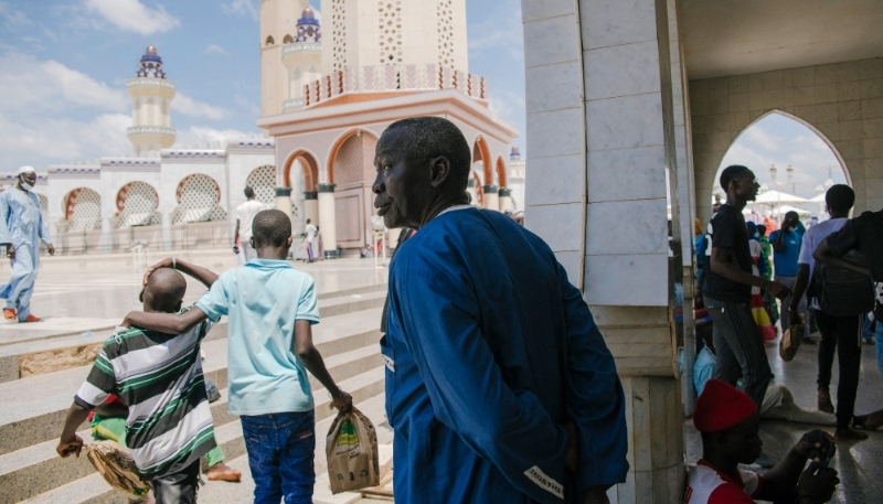 Des pèlerins à la Grande Mosquée de Touba, le 25 septembre 2021, la veille du Grand Magal des mourides.