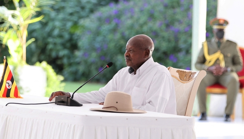 Le président ougandais Yoweri Museveni, à Entebbe, en Ouganda, le 12 juillet 2023.