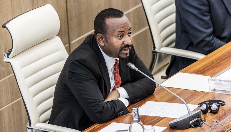 Le premier ministre éthiopien Abiy Ahmed lors d'une session du Parlement à Addis-Abeba, en Éthiopie, le 28 mars 2023. 