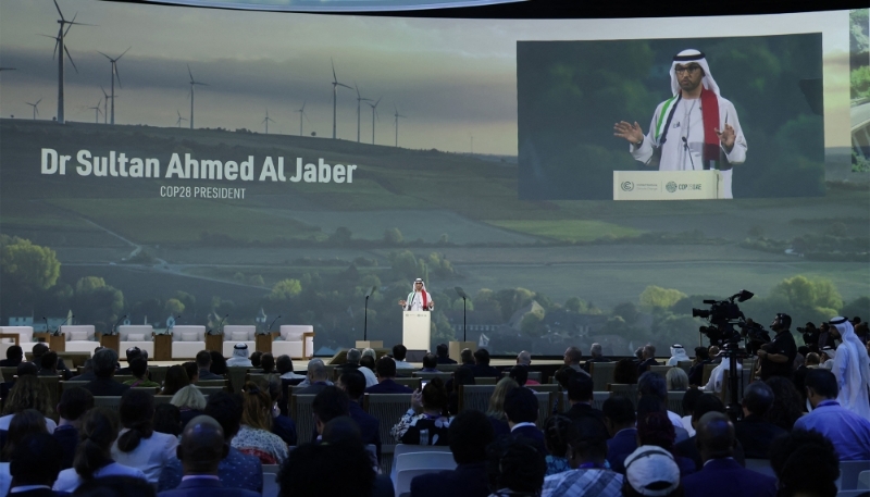 Sultan Ahmed al-Jaber, président de la COP28, à Dubaï, le 2 décembre 2023.