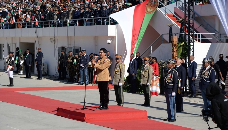 Le président malgache Andry Rajoelina à Antananarivo, le 26 juin 2023. 
