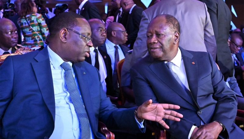 Le président sénégalais, Macky Sall, et son homologue ivoirien, Alassane Ouattara, à Abidjan, le 14 juin 2022.