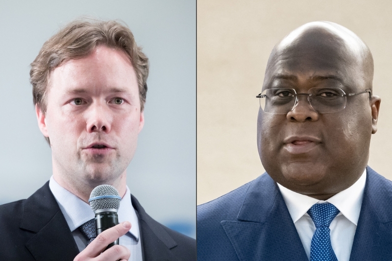 Le PDG d'ERG, Benedikt Sobotka, et le président congolais Félix Tshisekedi.