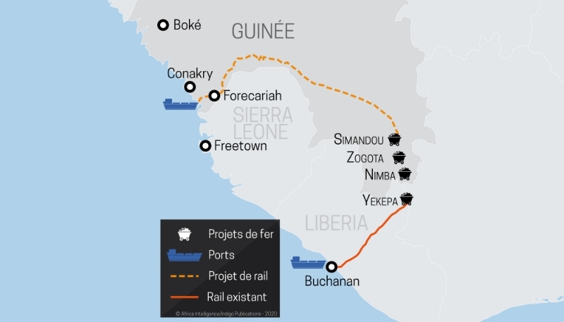 Les gisements de fer en Guinée.