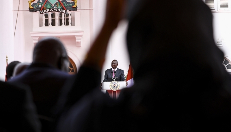 Le président kenyan William Ruto, lors d'une conférence de presse.