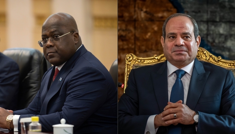 Le président congolais Félix Tshisekedi et son homologue égyptien Abdel Fattah al-Sissi.