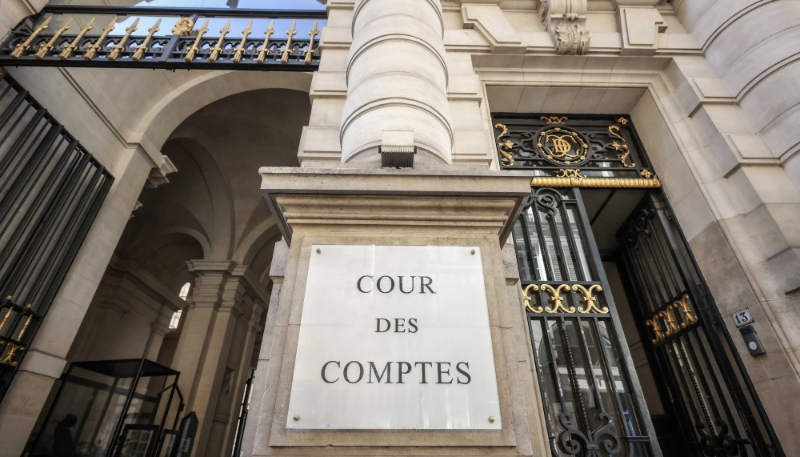 L'entrée de la Cour des comptes, rue Cambon à Paris. 