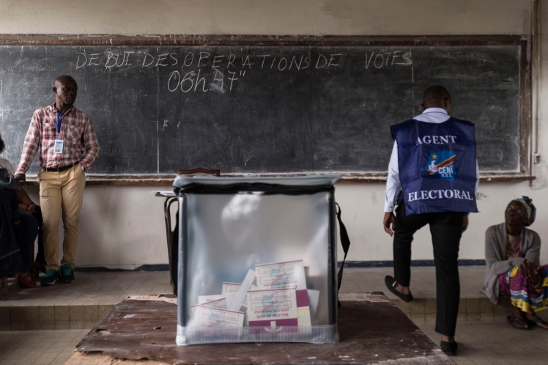Un bureau de vote à Kinshasa lors de l'élection présidentielle de décembre 2018.
