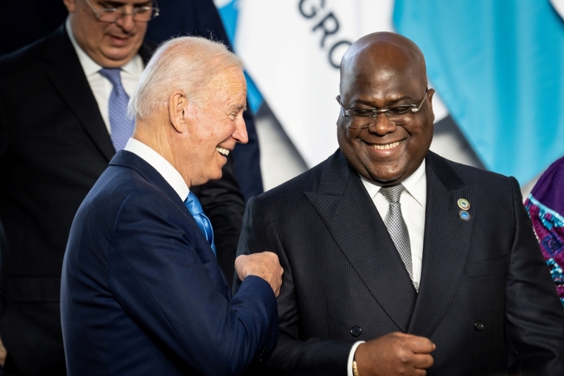 Le président américain Joe Biden et son homologue congolais Félix Tshisekedi en octobre 2021.