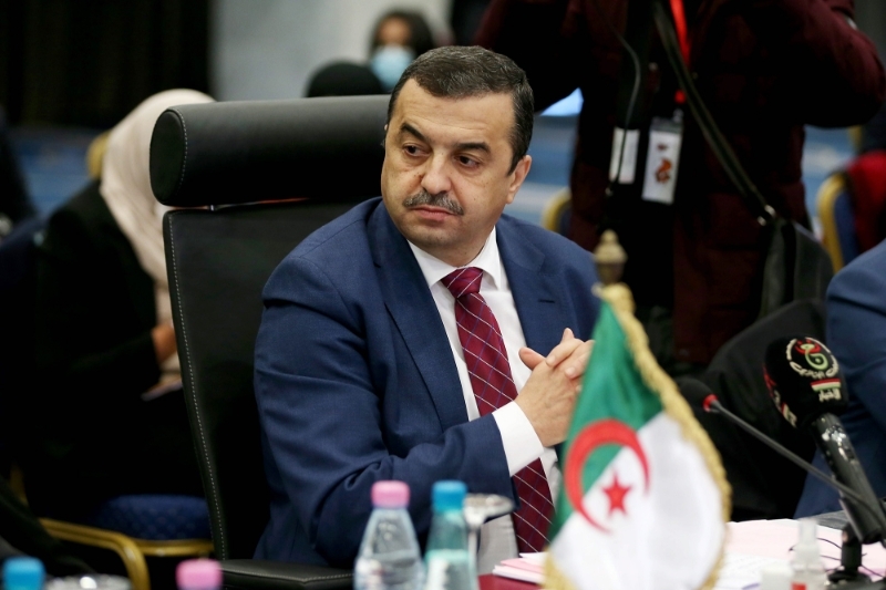 Le ministre algérien de l'énergie Mohamed Arkab, à Alger, le 10 novembre 2021.