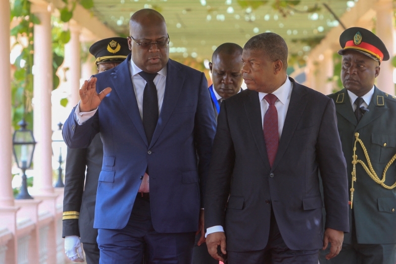 Le président de la RDC, Félix Tshisekedi, et le président de l'Angola, João Lourenço, le 5 février 2019.