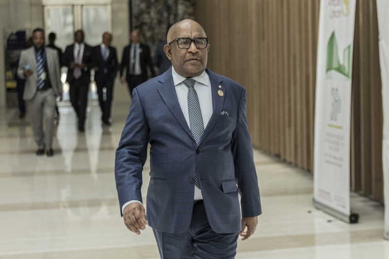 Le président des Comores et président nouvellement élu de l'Union africaine, Azali Assoumani, à Addis-Abeba, le 19 février 2023.