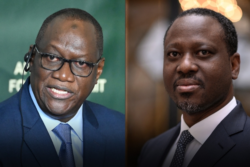 Le ministre de la défense ivoirien Téné Birahima Ouattara et l'opposant politique Guillaume Soro.
