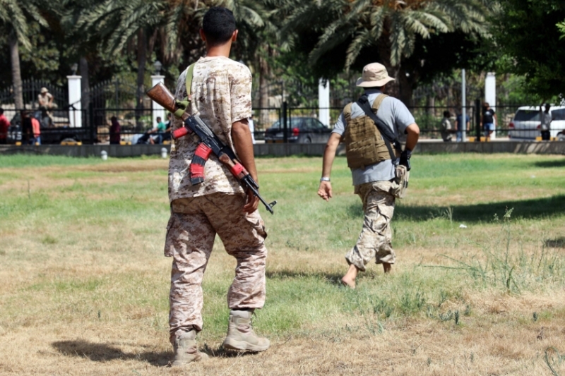Des membres d'un groupe de sécurité à Tripoli, la capitale libyenne.