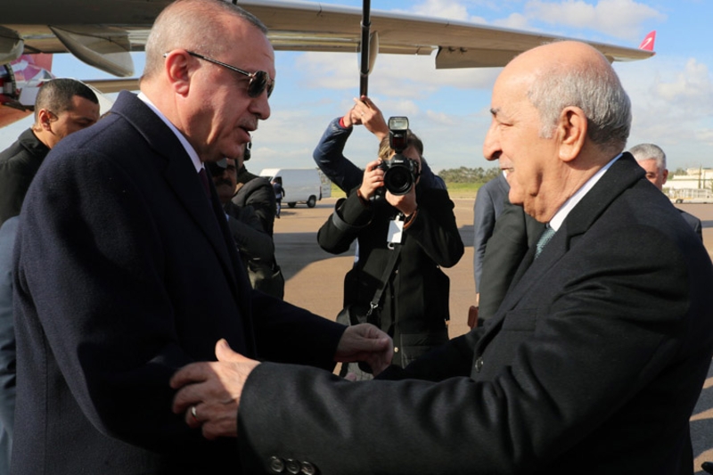 Recep Tayyip Erdogan et Abdelmadjid Tebboune, en janvier 2020.