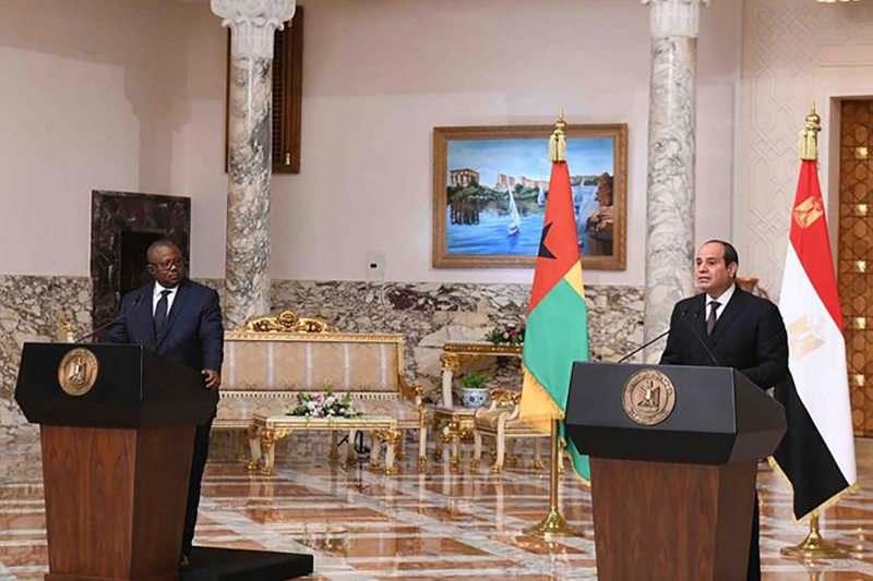 Le président guinéen Umaro Sissoco Embaló a été reçu le 4 mars 2021 par son homologue égyptien Abdelfattah al-Sissi.