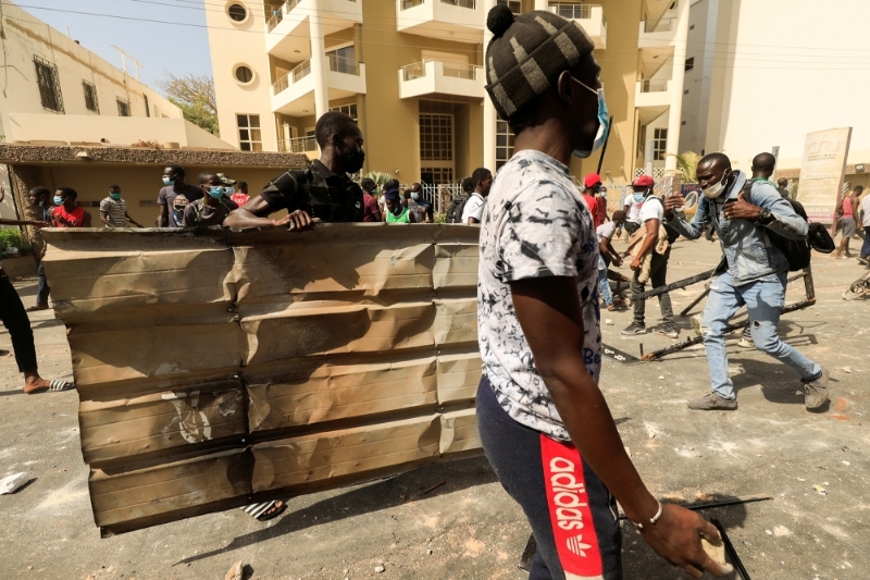 Manifestation de soutien à Ousmane Sonko, le 3 mars 2021 à Dakar.
