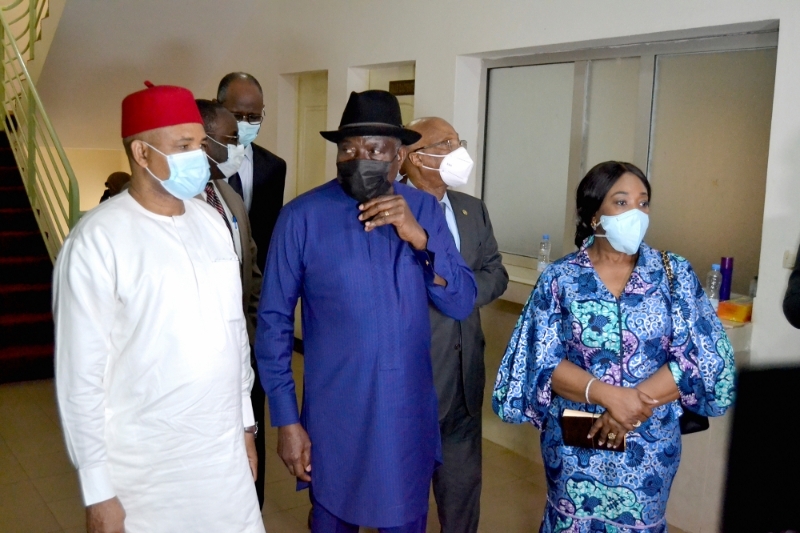 La délégation de la Cedeao envoyée le 25 mai à Bamako, emmenée par Goodluck Jonathan.