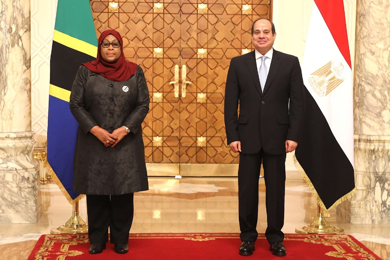 La présidente tanzanienne Samia Suluhu Hassan et le président égyptien Abdelfattah al-Sissi.