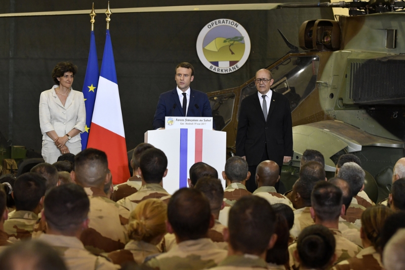 Le président français Emmanuel Macron lors de sa précédente visite au Mali, en mai 2017.