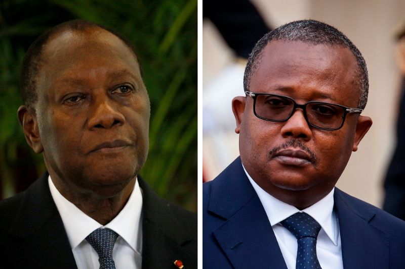 Le président ivoirien Alassane Ouattara et le président bissau-guinéen Umaro Sissoco Embalo.