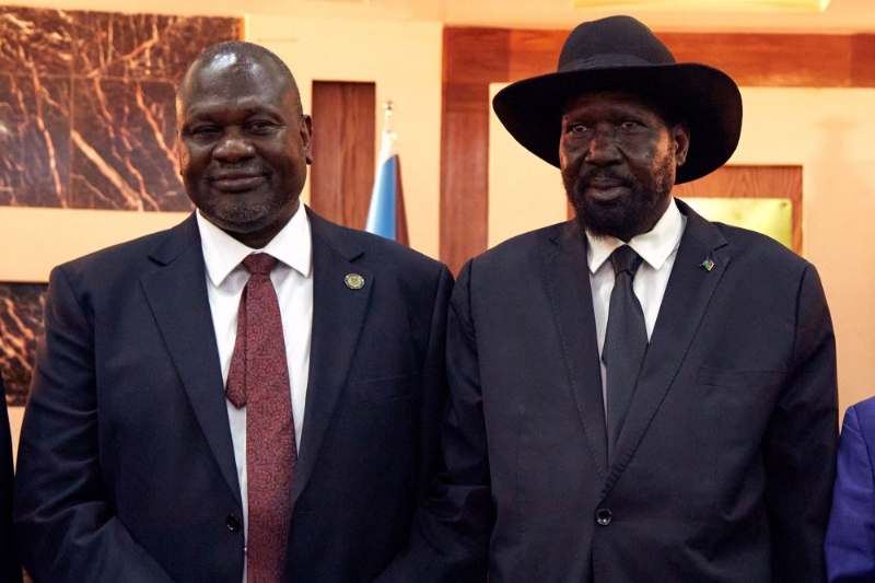 Le vice-président sud-soudanais Riek Machar et Le président Salva Kiir, ici en 2020.