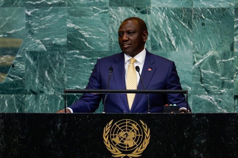 William Ruto devant l'assemblée générale des Nations unies, à New York, le 21 septembre.