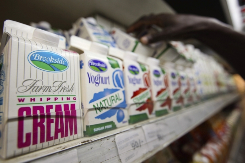 Des produits de l'entreprise Brookside Dairy, qui appartient à la famille d'Uhuru Kenyatta.