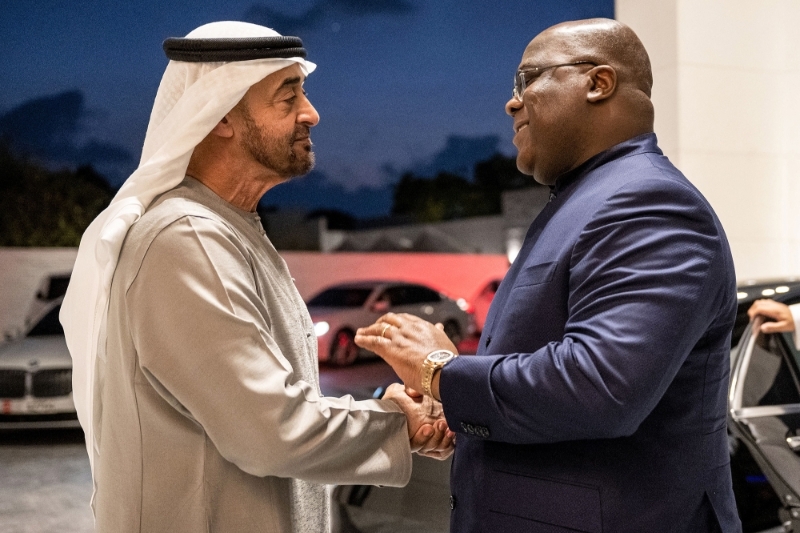 Le président des Emirats arabes unis Mohammed bin Zayed et son homologue congolais Félix Tshisekedi.