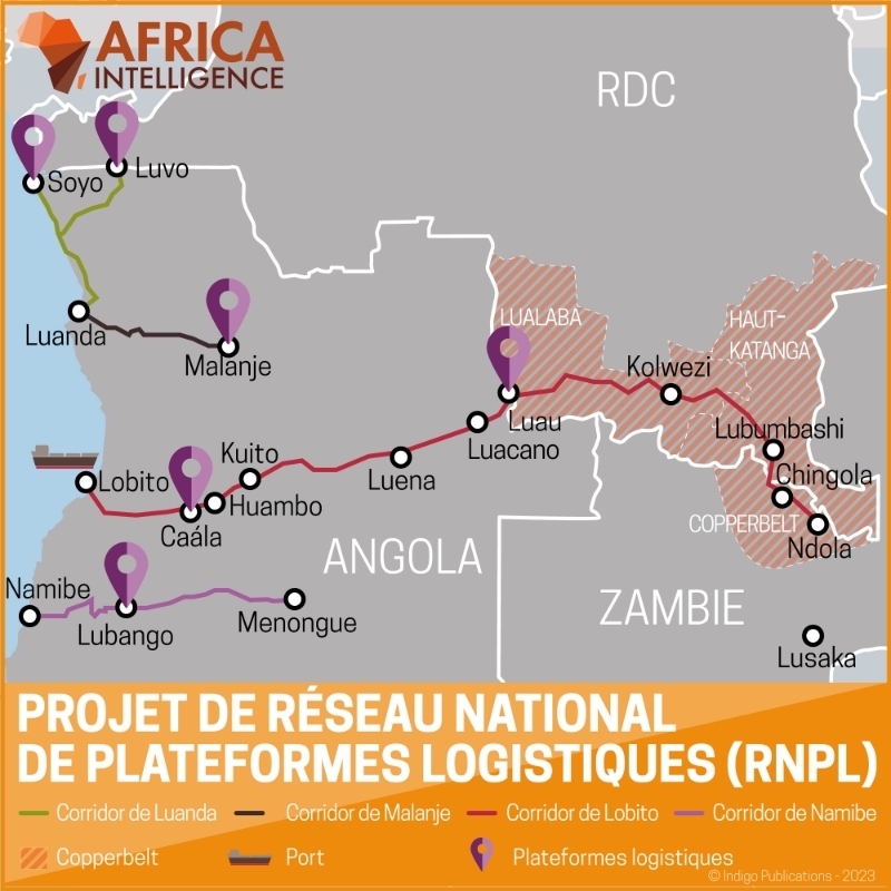 Projet de réseau national de plateformes logistiques en Angola.