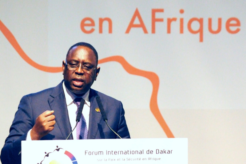 Le président sénégalais Macky Sall, lors d'un forum de la paix et de la sécurité en Afrique à Dakar.