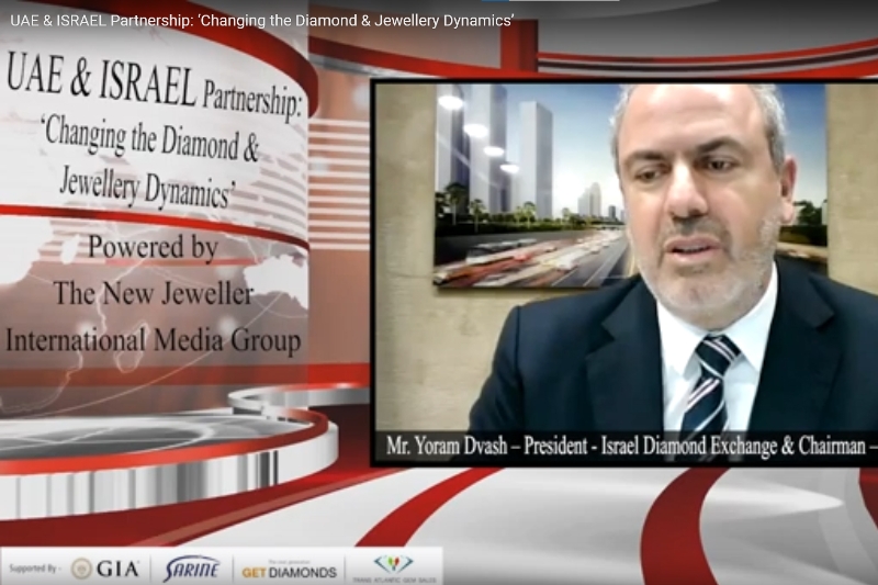 Capture d'écran du webinar 'UAE & Israel Partnership : changing the diamond and jewellery dynamics'.