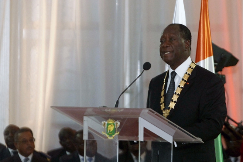 Alassane Ouattara lors de sa cérémonie d'investiture le 3 novembre 2015.
