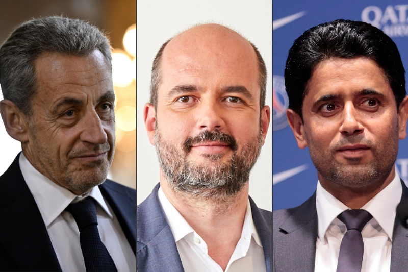 De g. à dr. : Nicolas Sarkozy, Clément Léonarduzzi, Nasser Al-Khelaïfi.
